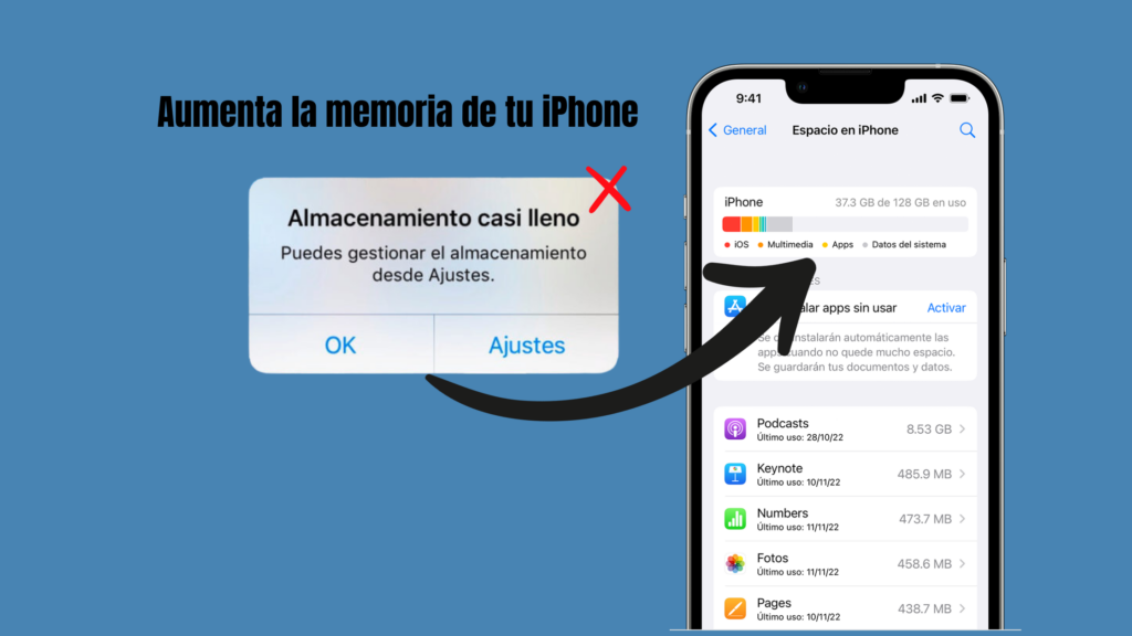 Aumento de memoria iPhone